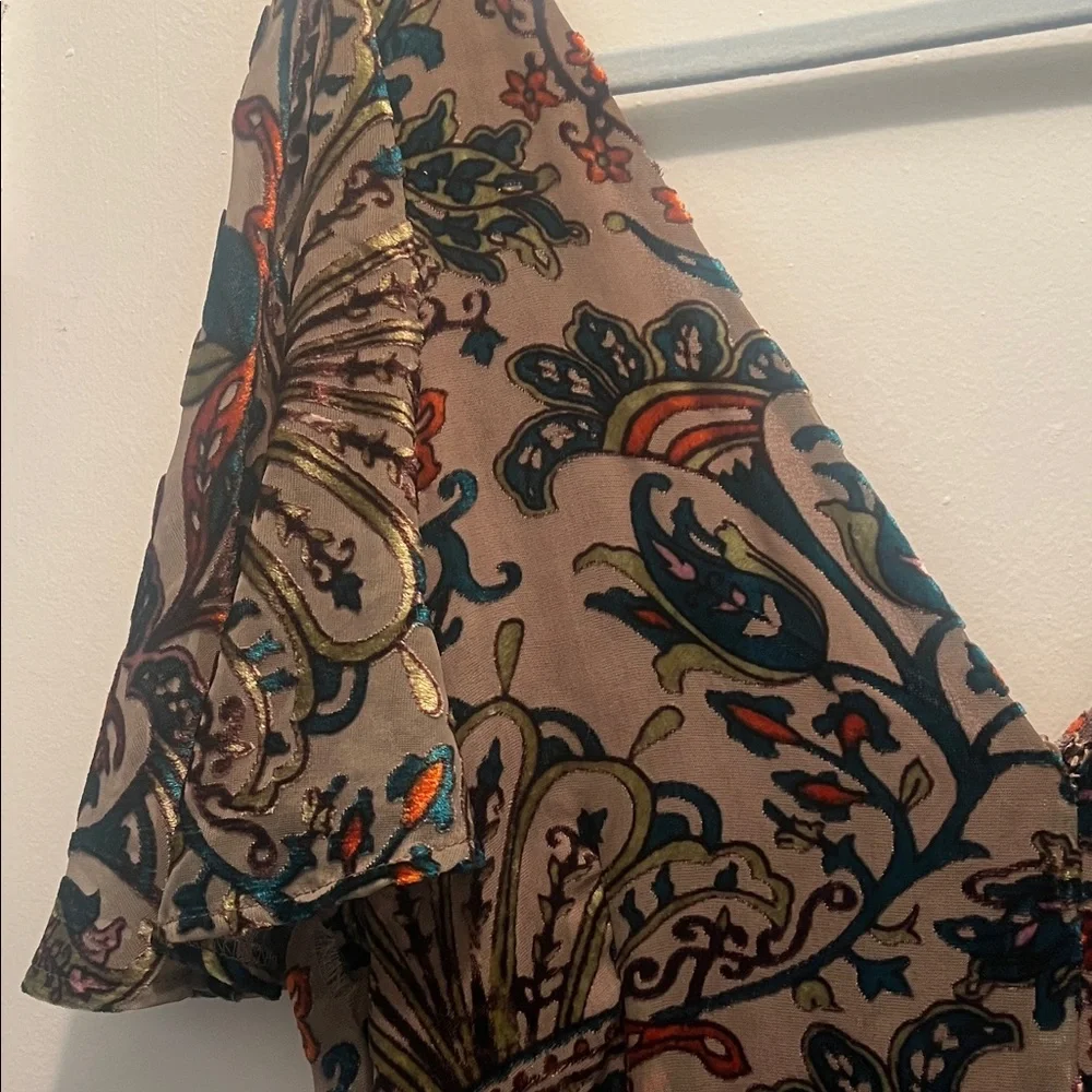 Nasty Gal Paisley Devore Angel Sleeve Jumpsuit - Picture 3 of 6